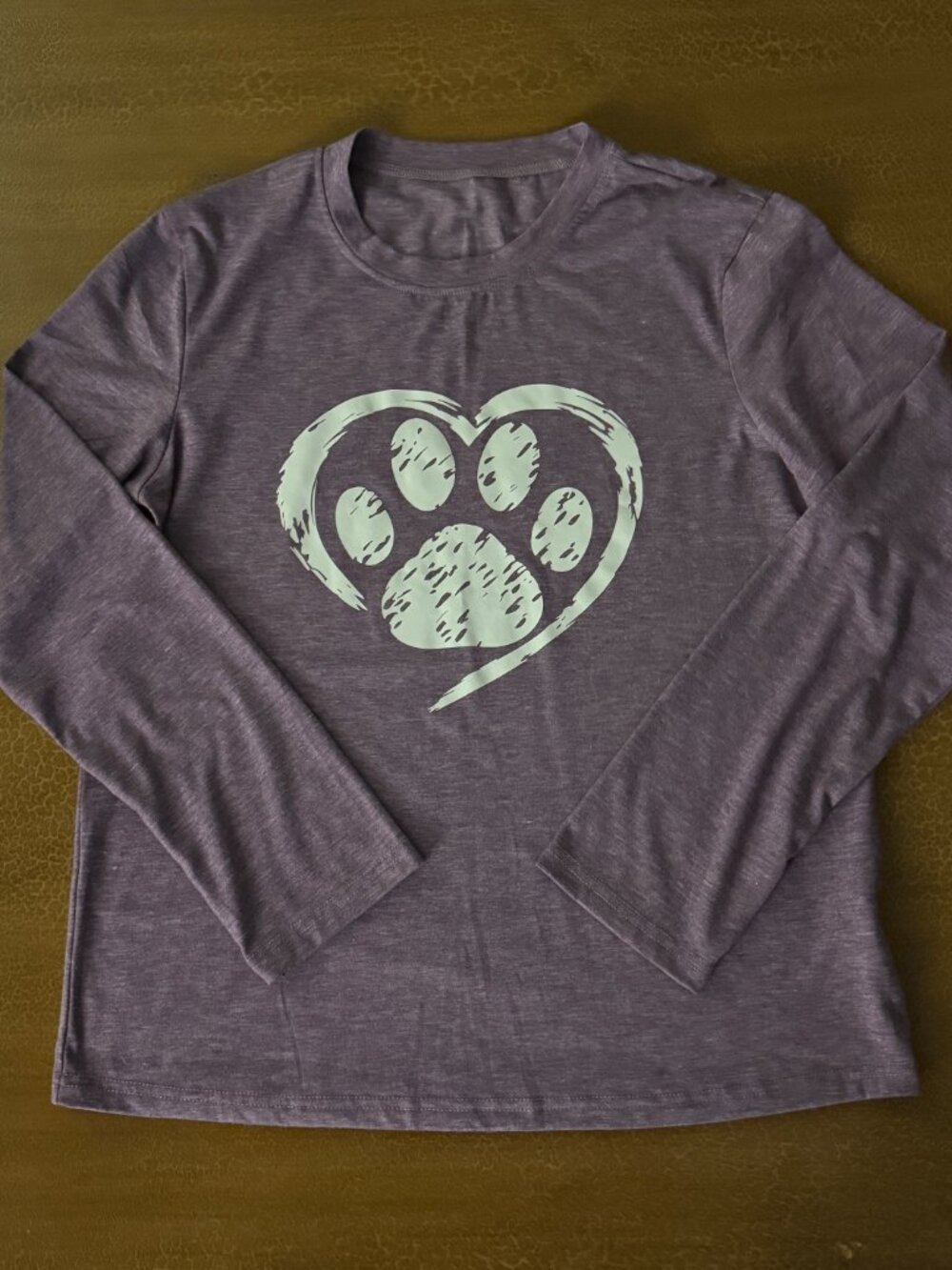 Purple Dog Paw Heart Long Sleeve Tshirt Unbranded - Size Medium